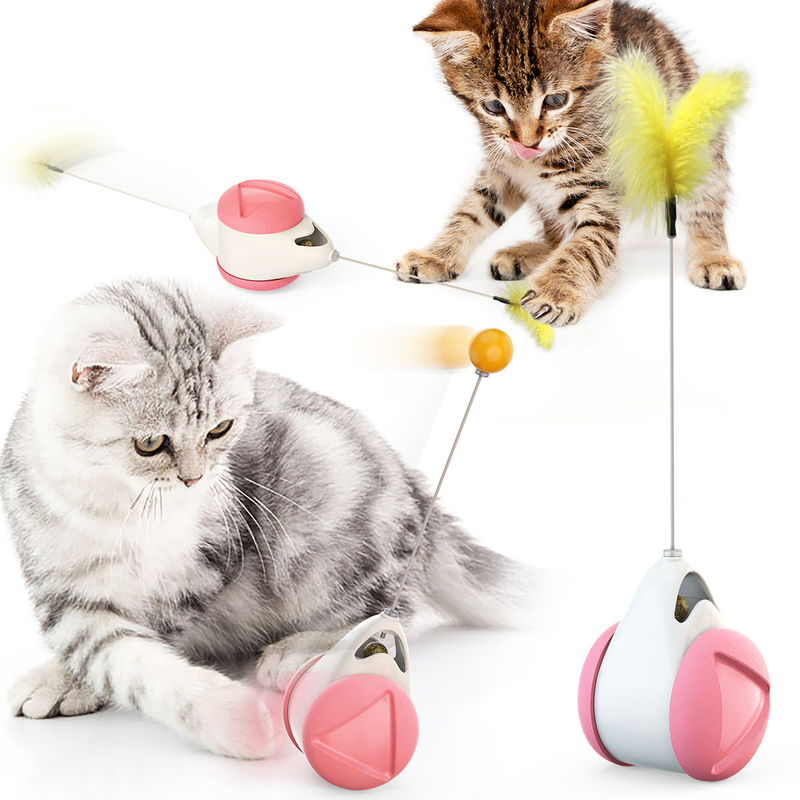 ABS Cat Balance ของเล่นหมุนของขวัญ Kitty Catnip Interactive Pet Ball