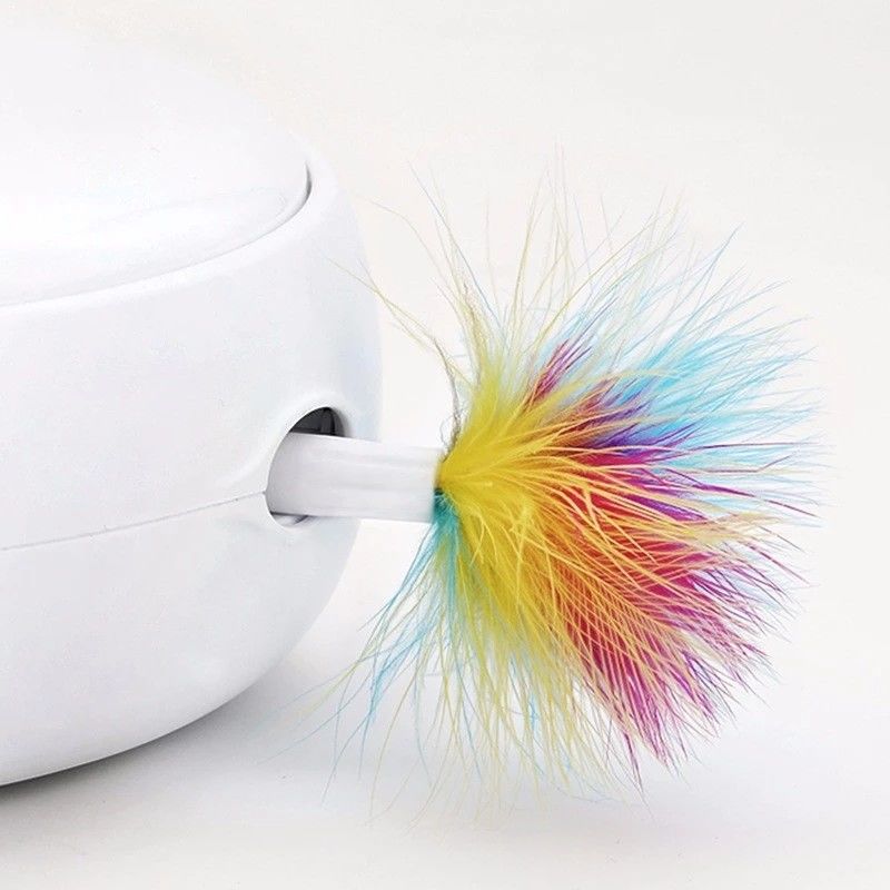 การหมุนอัจฉริยะด้วยไฟฟ้าอัตโนมัติของเล่นแมว Feather Cat Toy