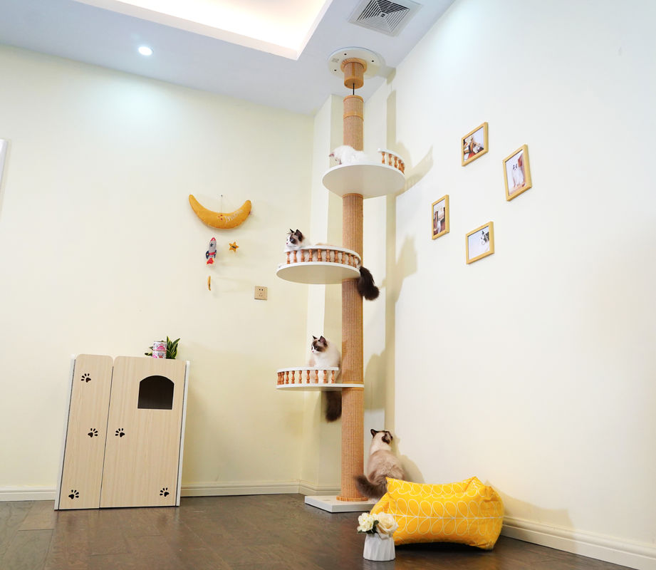 แมวไม้ขนาดใหญ่ปีนต้นไม้ถึงเพดานบ้านเล่น 82*40*87cm