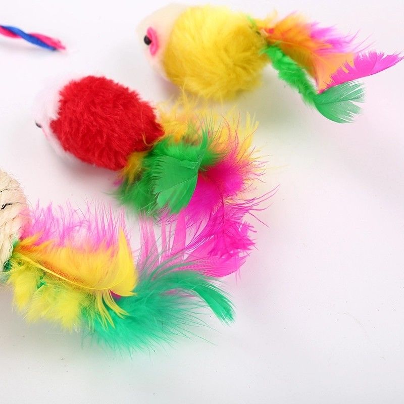 20 Pcs ของเล่นแมวแมวของเล่น Assorted Cat อุโมงค์ Feather Teaser Wand ปลา Fluffy Mouse Mice Balls และ Bells ของเล่นสำหรับแมว