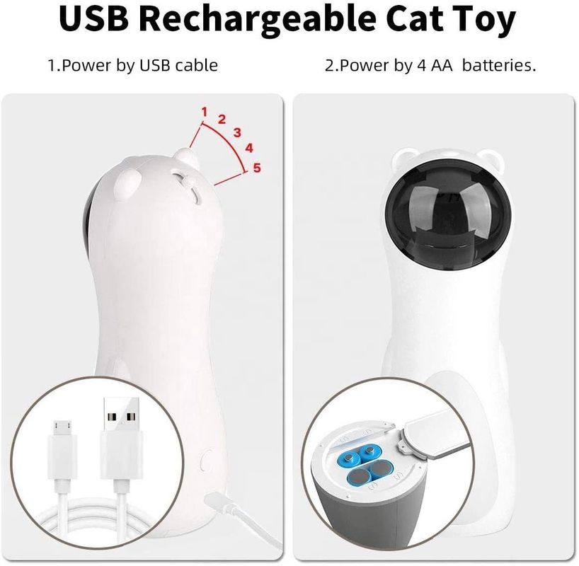 ของเล่นเลเซอร์แมวอัตโนมัติแบบโต้ตอบสำหรับการชาร์จลูกแมว USB ตัวชี้เลเซอร์อัตโนมัติ Cat Toy