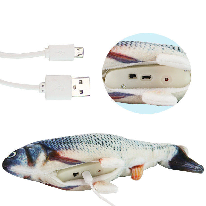 ไฟฟ้า Floppy Fish Cat ของเล่นจำลอง Wiggle Fish Catnip ของเล่น Plush Interactive ย้ายปลาเต้นรำของเล่นสำหรับ Cats