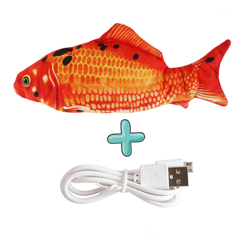 ไฟฟ้า Floppy Fish Cat ของเล่นจำลอง Wiggle Fish Catnip ของเล่น Plush Interactive ย้ายปลาเต้นรำของเล่นสำหรับ Cats