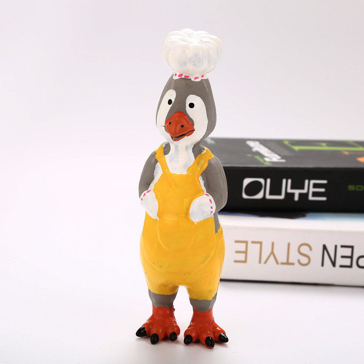 Squeaky Latex Chicken Interactive Rubber ของเล่นลูกสุนัขเคี้ยว 70g 24X6X6 Cm