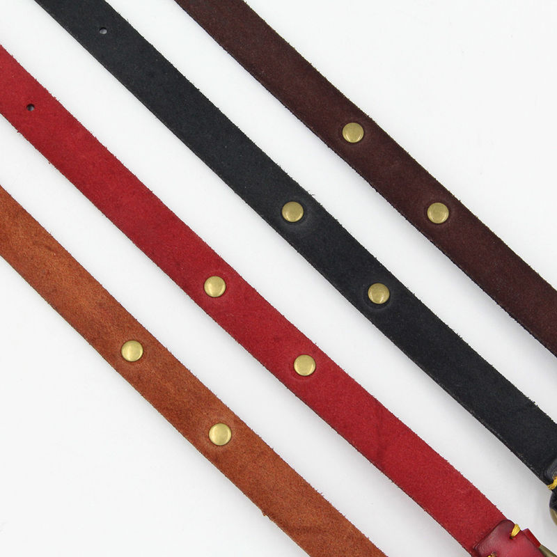 Custom Handmade Cattlehide Dog Collar Leather with Bronze Metal Plate สามารถแกะสลักได้ Pet ID Collars for Dogs
