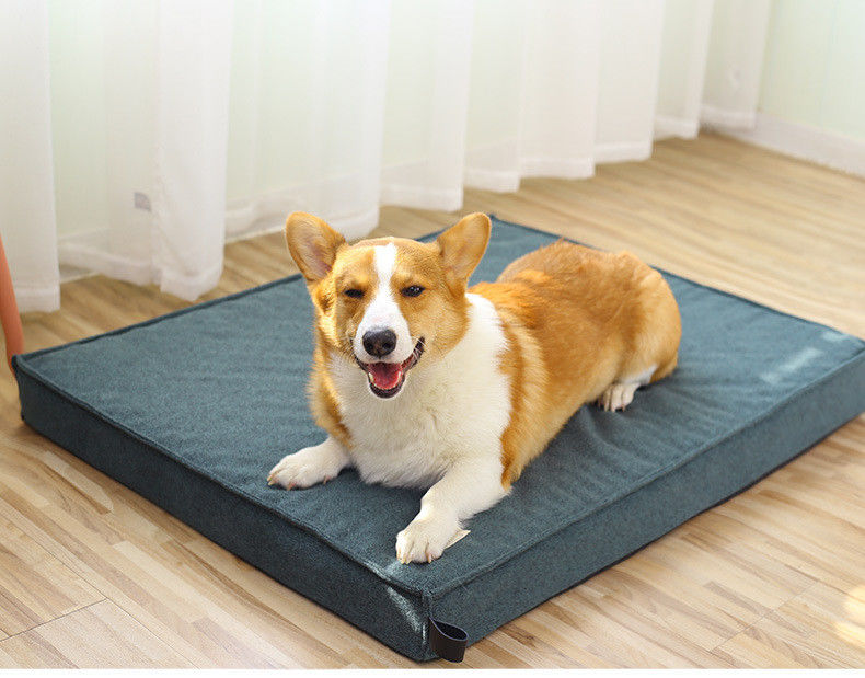 Orthopedic Memory Foam เตียงสุนัขหนากันน้ำล้างทำความสะอาดได้ที่นอนสัตว์เลี้ยงพร้อมผ้าคลุมที่ถอดออกได้