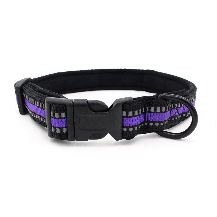 Neoprene Lining dog Collar Leash Set สายรัดสะท้อนแสง QUICK RELEASE BUCKLE COLLAR พร้อมเชือกลากชุด Dog Leash