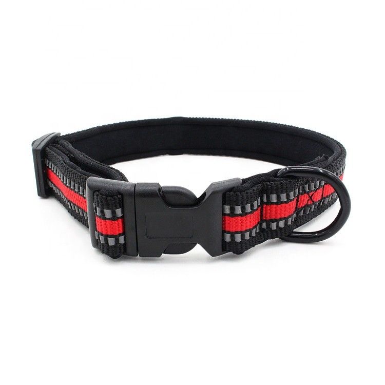 Neoprene Lining dog Collar Leash Set สายรัดสะท้อนแสง QUICK RELEASE BUCKLE COLLAR พร้อมเชือกลากชุด Dog Leash