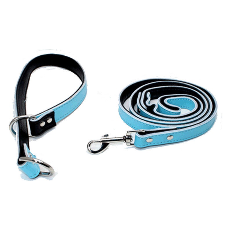 Custom Puppy ปลอกคอสุนัขยอดนิยมและชุดสายจูงหนังแท้ปรับได้ P Dog Choke Chain