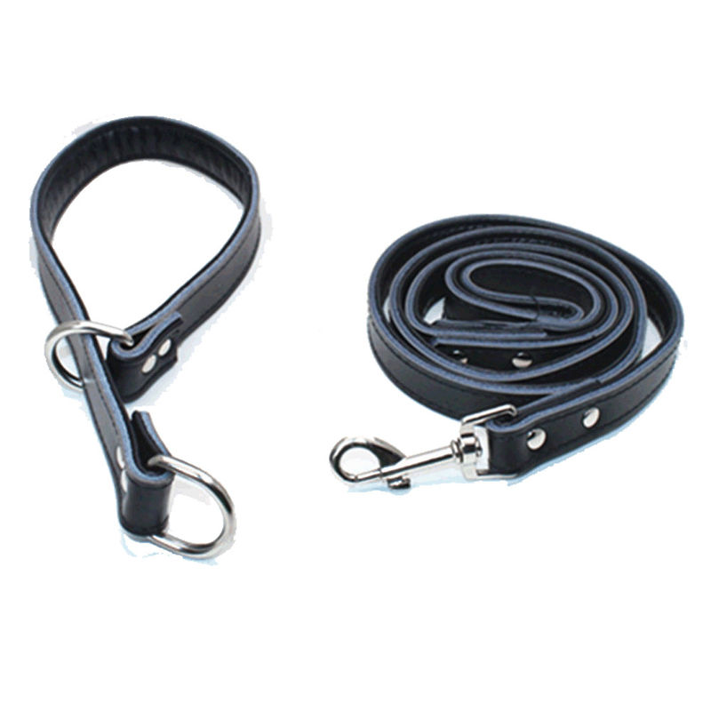 Custom Puppy ปลอกคอสุนัขยอดนิยมและชุดสายจูงหนังแท้ปรับได้ P Dog Choke Chain