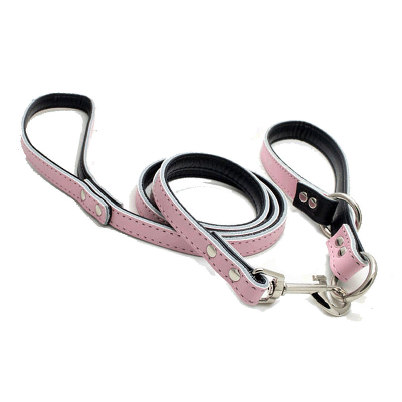 Custom Puppy ปลอกคอสุนัขยอดนิยมและชุดสายจูงหนังแท้ปรับได้ P Dog Choke Chain