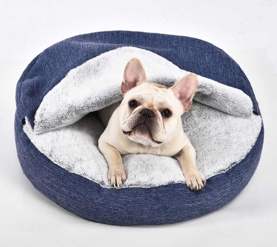 Anti Anxiety Dog Bed Premium Plush Nest Snuggler ล้างทำความสะอาดได้ด้านล่างไม่ลื่น Pet Calming Bed