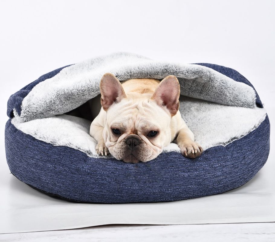 Anti Anxiety Dog Bed Premium Plush Nest Snuggler ล้างทำความสะอาดได้ด้านล่างไม่ลื่น Pet Calming Bed