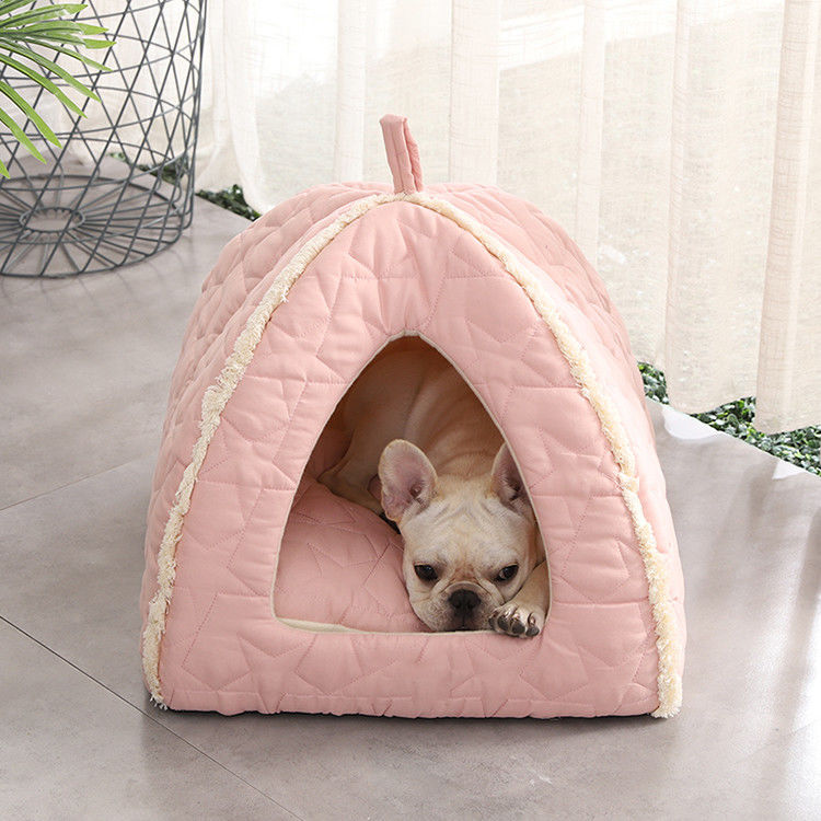 เต็นท์สัตว์เลี้ยง Plush มีซิปที่ถอดออกได้ MAT Dog Bed ด้านล่างลื่น Igloo Cat House Kennel