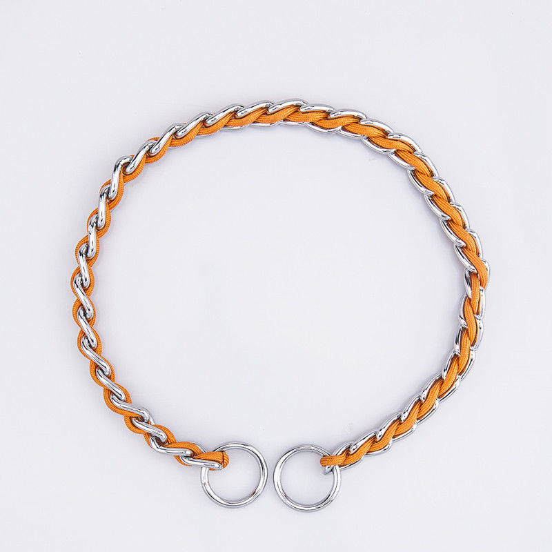 Chew Proof สแตนเลสปลอกคอ Leash Harness ชุดสายจูงสุนัขฝึกกับ Soft Handle