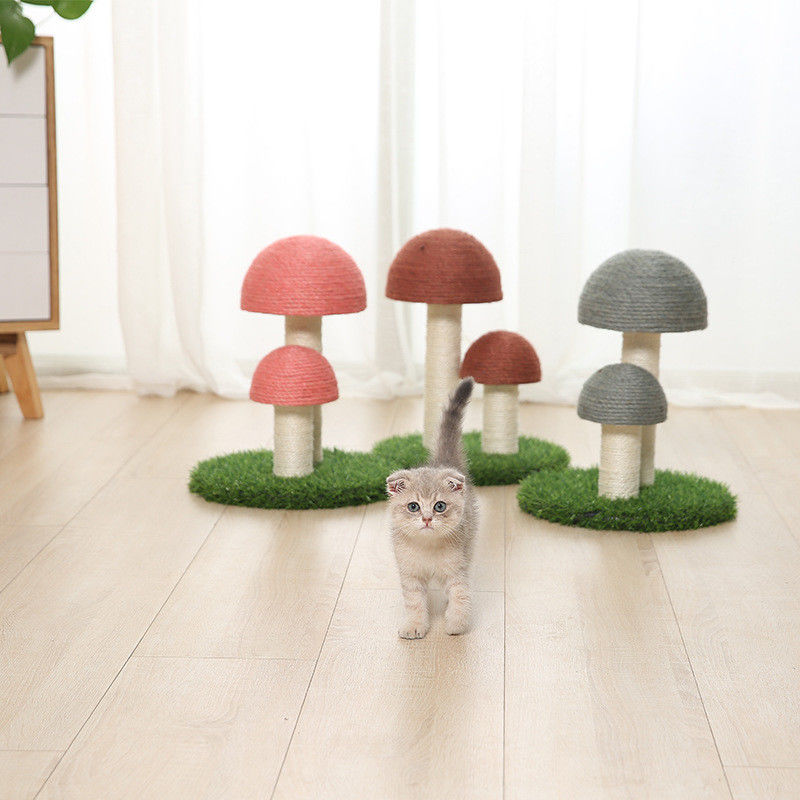 ผ้าลินินเห็ด Sisal Cat Tree Tower Cat Scratch Post Board S 36*30cm