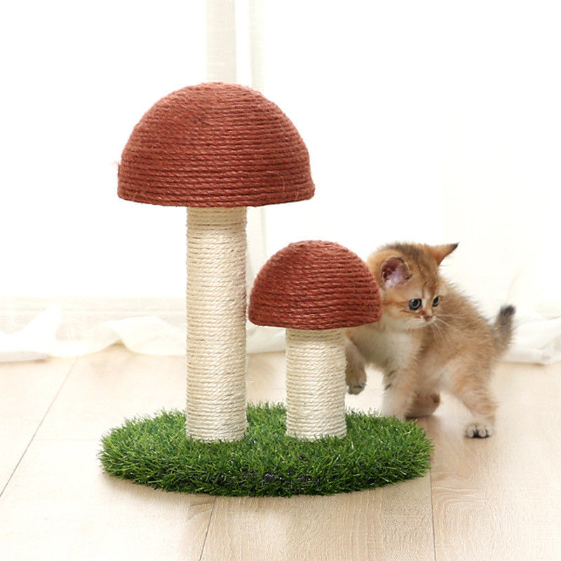 ผ้าลินินเห็ด Sisal Cat Tree Tower Cat Scratch Post Board S 36*30cm