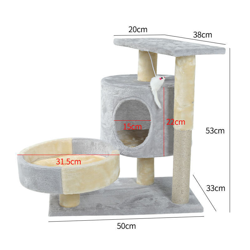 หลายระดับคอนโดไม้ Cat Climber Tower Sisal โพสต์เกาแมวขนาดใหญ่