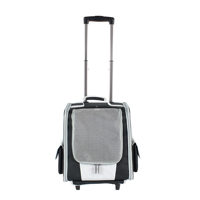 Telescopic Handle Pet Travel Carrier Backpack รถเข็นสำหรับสุนัขและแมวขนาดเล็ก
