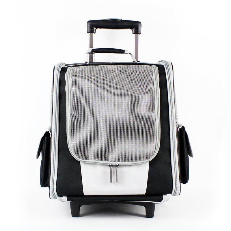 Telescopic Handle Pet Travel Carrier Backpack รถเข็นสำหรับสุนัขและแมวขนาดเล็ก