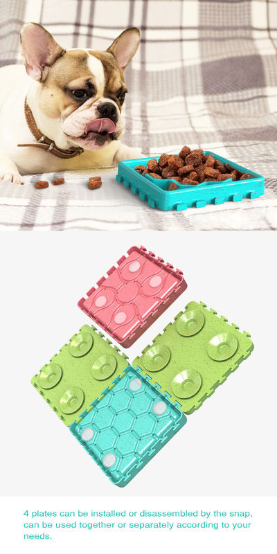 4 In 1 Silicone Fun Interactive เครื่องจ่ายน้ำและอาหารสำหรับสัตว์เลี้ยงแบบช้า สุนัข ชามอาหาร Lick Mat