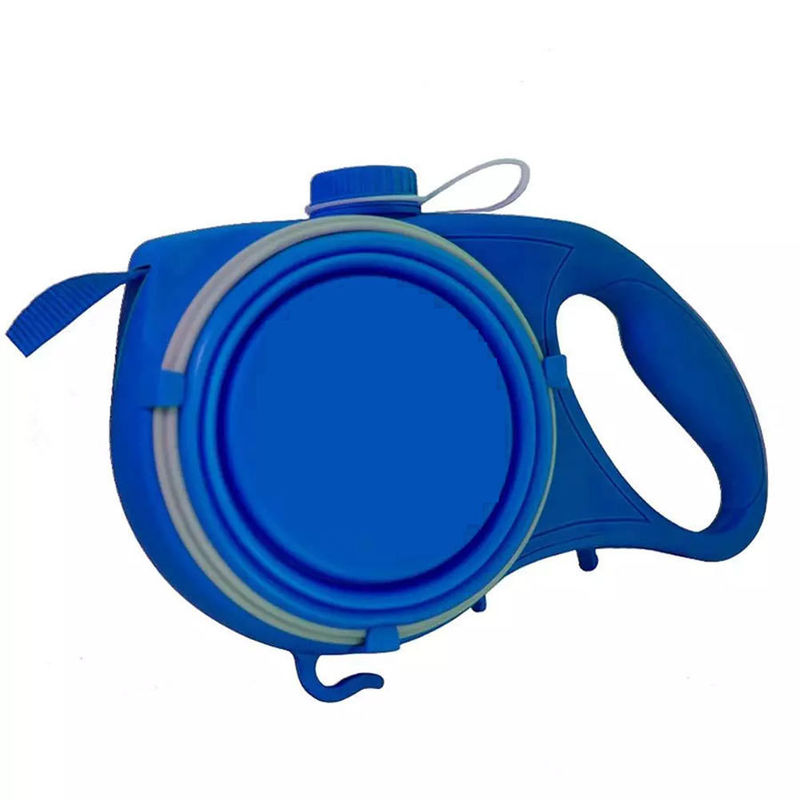 5 IN 1 Nylon Dog Leash ขวดน้ำสุนัขแบบพกพาพร้อมชามพับ Dog Poop Bag Dispenser