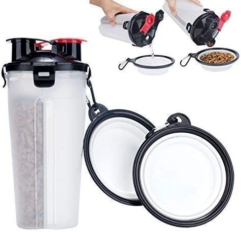 Hallupets แบบพกพา Pet Travel Leak Proof Dog ขวดน้ำสำหรับเดินป่า