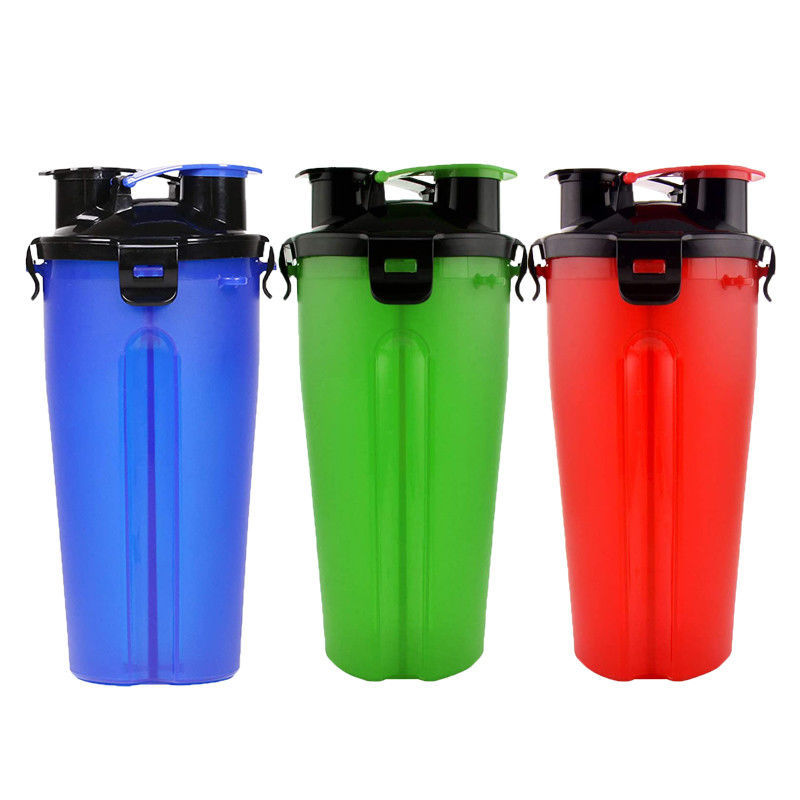 แบบพกพา 2 In 1 สุนัข ขวดน้ำ 12oz สำหรับสัตว์เลี้ยง อาหารกลางแจ้ง &amp; ​​น้ำ