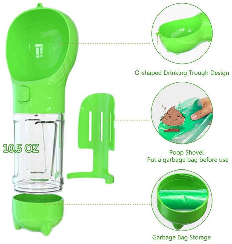 ขวดน้ำพลาสติกสำหรับสุนัขกลางแจ้ง 300ML