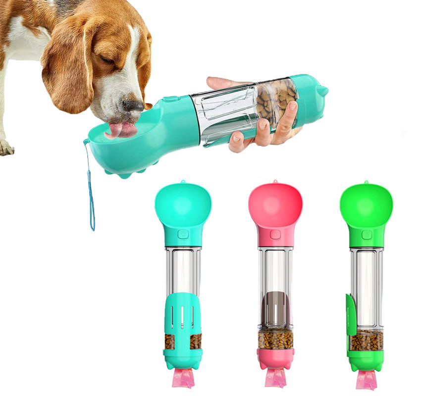 Hallupets ขวดน้ำสุนัขแบบพกพา Leak Proof 4 In 1 สำหรับดื่มและกิน Combo Cup