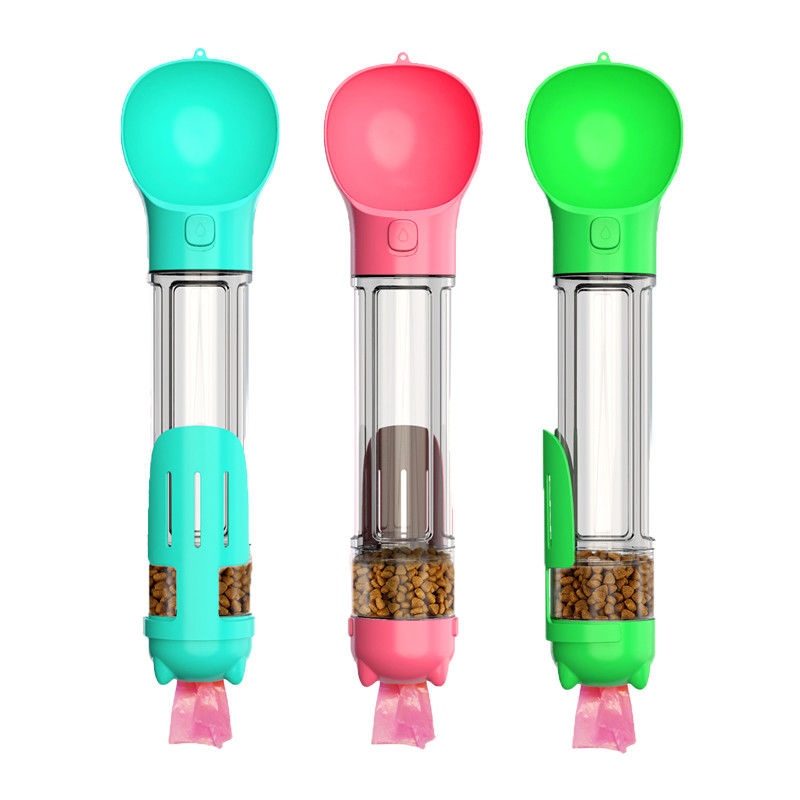 Hallupets ขวดน้ำสุนัขแบบพกพา Leak Proof 4 In 1 สำหรับดื่มและกิน Combo Cup