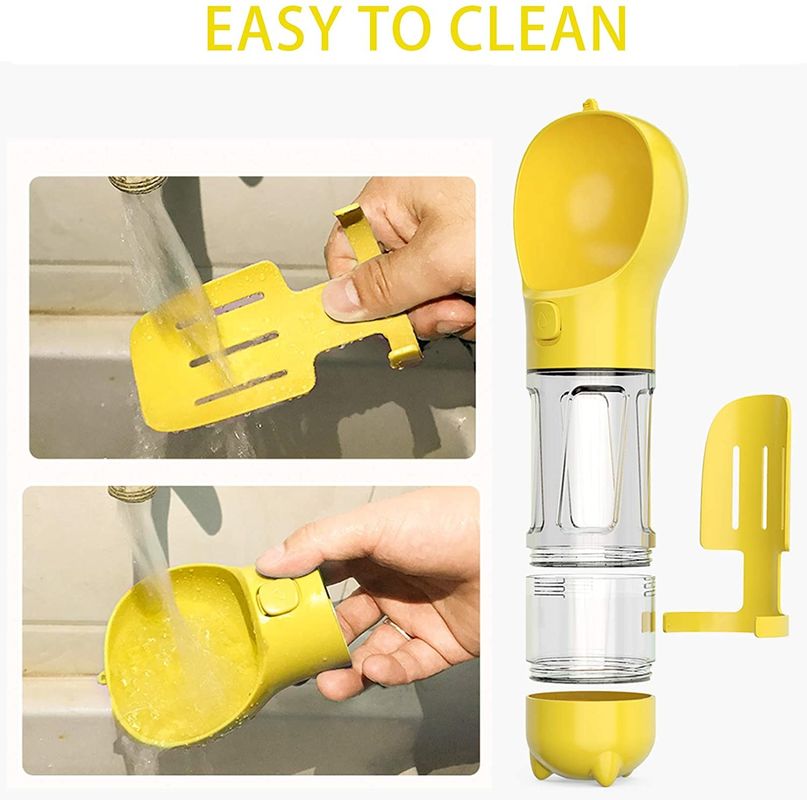 Hallupets ขวดน้ำสุนัขแบบพกพา Leak Proof 4 In 1 สำหรับดื่มและกิน Combo Cup