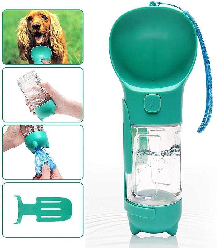 BSCI Leak Proof 2 In 1 Dog Water Bottle เครื่องจ่ายน้ำลูกสุนัขพร้อมพลั่วเซ่อ