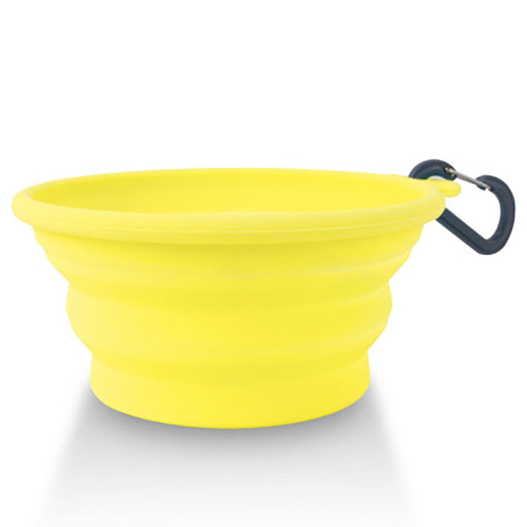 Travel ชามใส่สุนัขซิลิโคนแท้ 100% พับได้สำหรับการเดินทางเดินป่า Kennels &amp; Camping Dogs Feeding Bowls