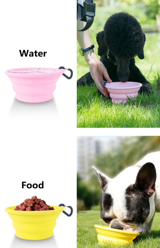 ชามใส่น้ำซิลิโคนกลางแจ้งสำหรับสุนัข Cat Dog Food And Water Bowl