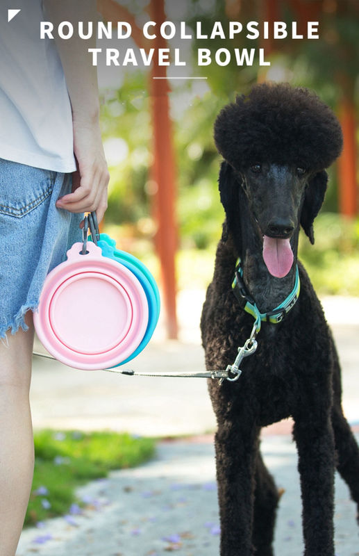 ชามใส่น้ำซิลิโคนกลางแจ้งสำหรับสุนัข Cat Dog Food And Water Bowl