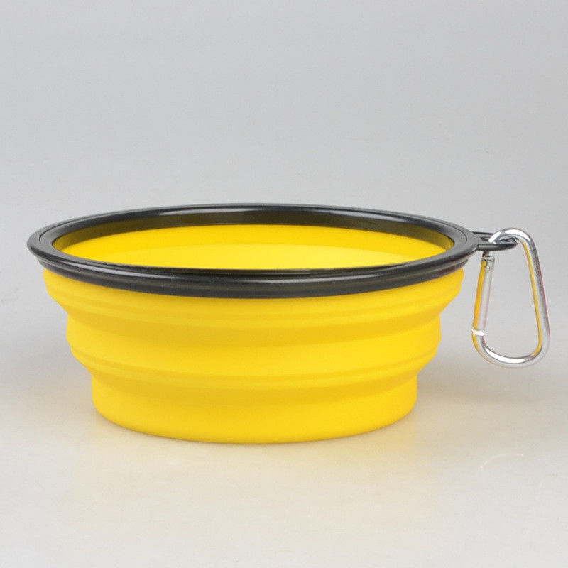 ชามอาหารสัตว์เลี้ยงแบบพับได้ขนาด 16 ออนซ์พร้อม Carabiner สำหรับสัตว์เลี้ยงสุนัข Bowl