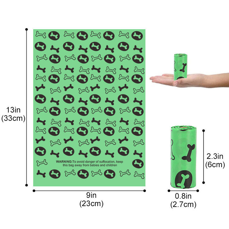 การปิดกั้นกลิ่นและถุงขยะสำหรับสุนัข EPI &amp; PE Biobag เป็นมิตรกับสิ่งแวดล้อม 21 ม้วนในกล่อง