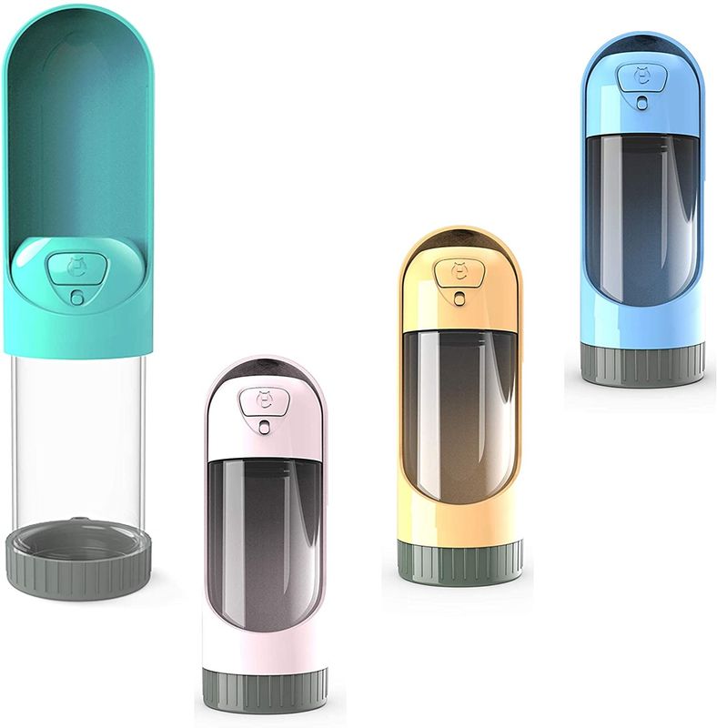 เครื่องจ่ายน้ำแบบพกพาแบบพับได้สำหรับสุนัขขวด PET H2O BPA Free 10 Oz 300ml