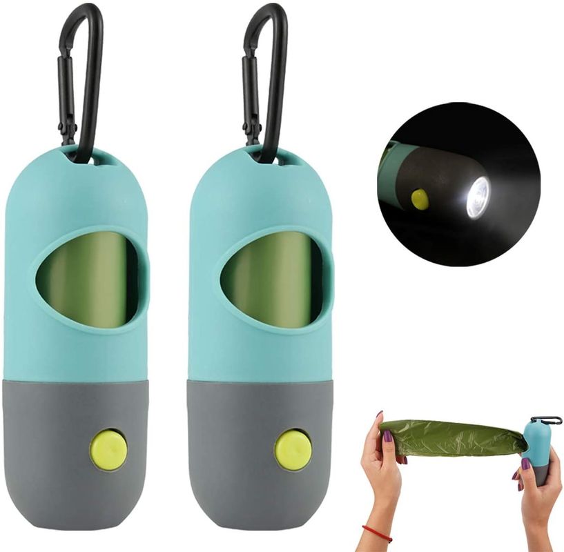 Pill Shape ไฟฉาย LED Pet Poop Dog ที่ใส่ถุงขยะ