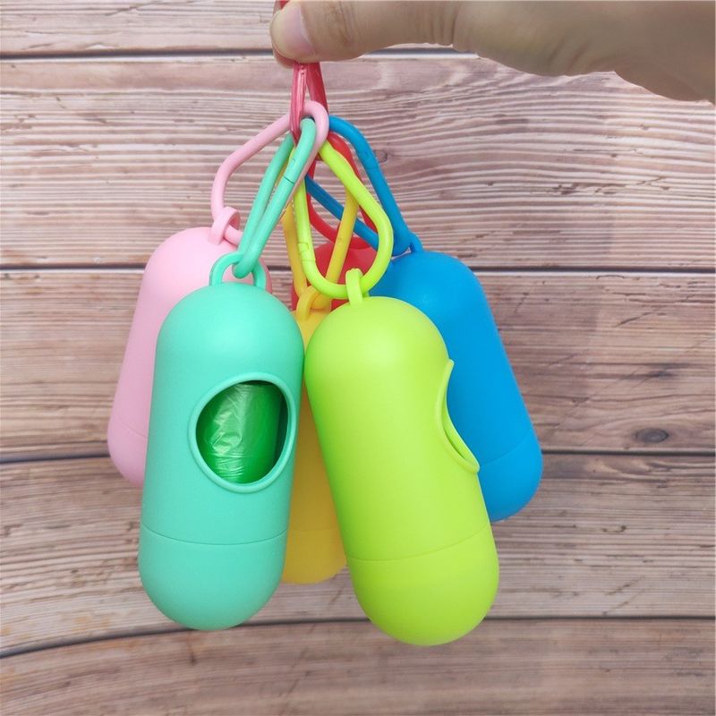 ซิลิโคนแบบพกพา สุนัข Outdoor Poop Bag Dispenser Litter Trash Box Dog Poop Bag Holder