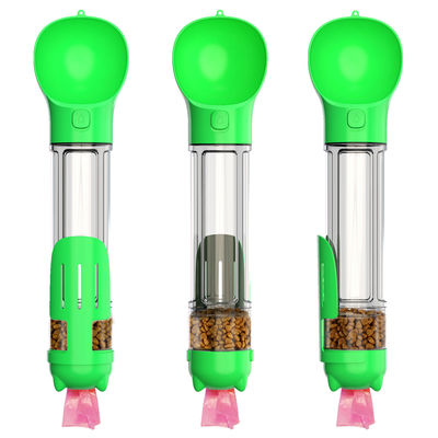 Mutifunctional 4 In 1 ขวดน้ำลูกสุนัขแบบพกพา 300ML สำหรับเดินและเดินทาง